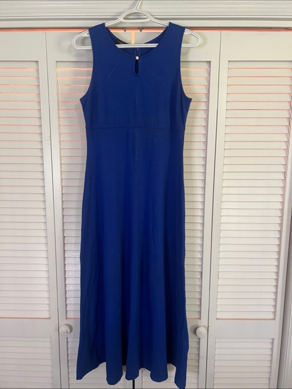 Talbots Sleeveless Cobalt Blue Maxi Dress